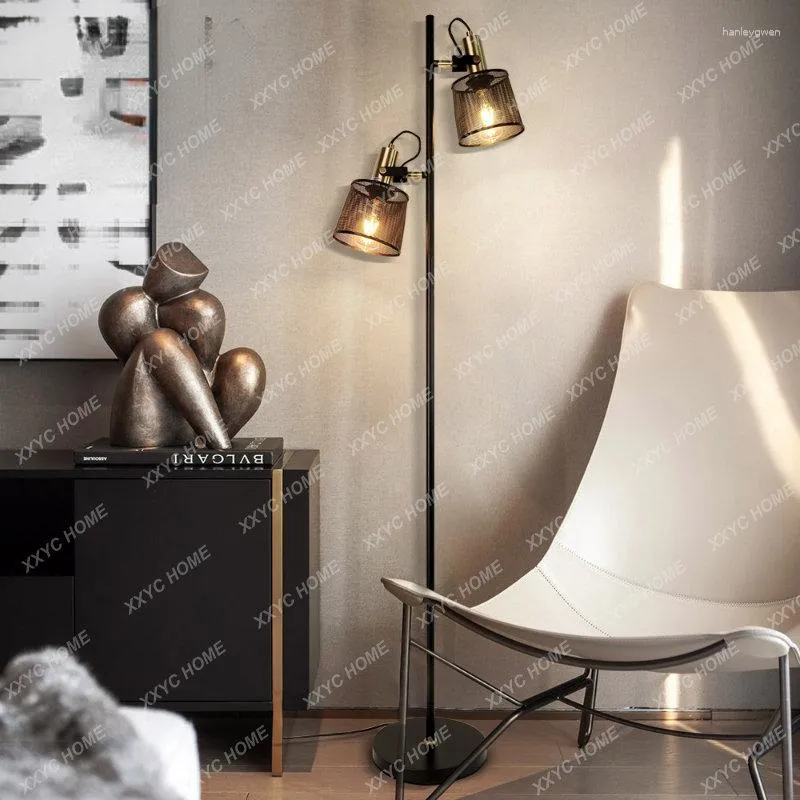 Floor Lamps Lamp Foot Switch 2 Heads Adjustable Bedroom El Bedside Coffee Shop E27 Simple Decorative Indoor Light