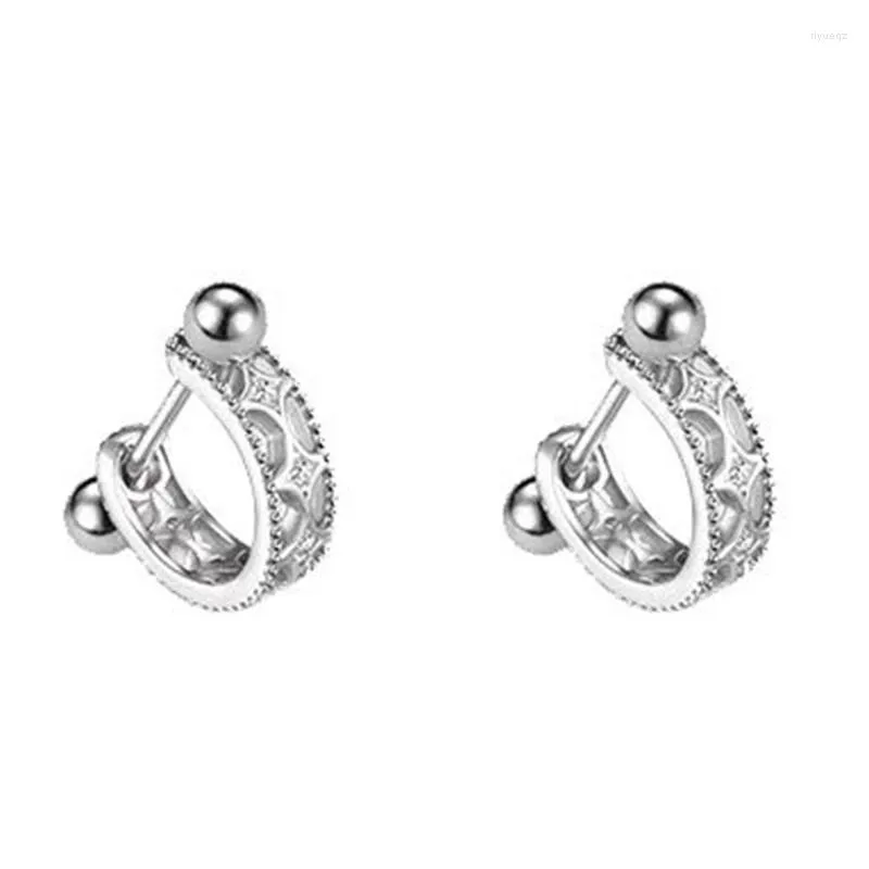 Ohrstecker Hohlschraube Piercing Ohrstecker 925 Sterling Silber Koreanischer Stil Zubehör Schmuck Für Männer Und Frauen Goth Hoop Geschenk