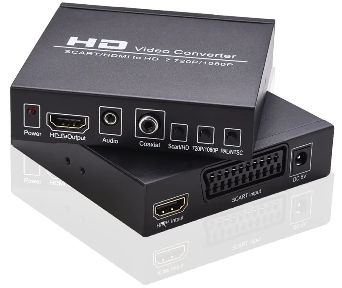 Convertidor de euroconector a HDMI Adaptador de audio y vídeo para  Hdtv/dvd/set top box/ps3/pal/ntsc