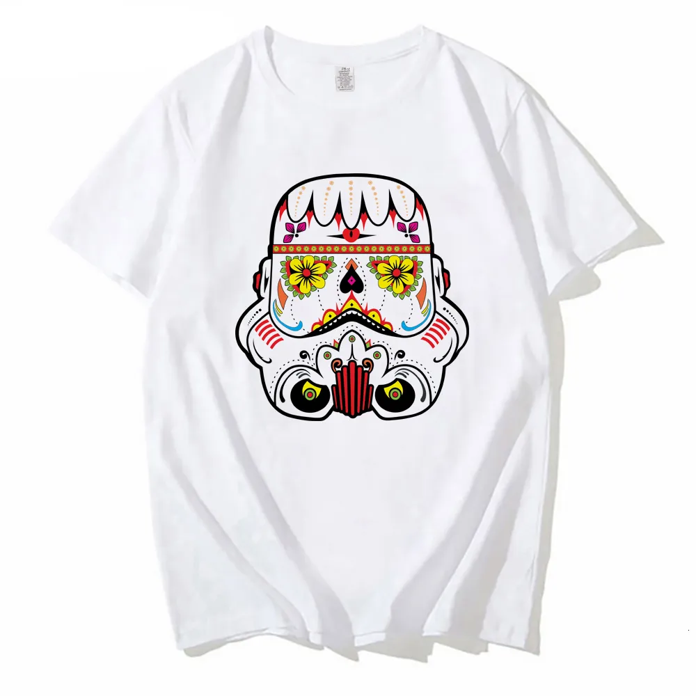 Magliette da uomo Summer Fashion Super Luxury Tshirt Sugar Skull R2D2 Stampa Plus Size Casual Abbigliamento da strada Big High Top 230720