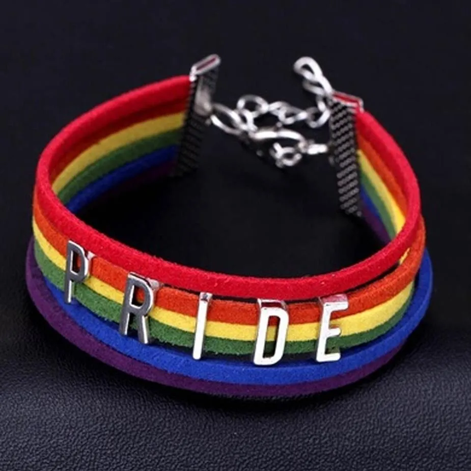 Säljer handgjorda Pride Charm Heart Brained Brancelet Rainbow Gay Pride Armband Lesbian Armband2880