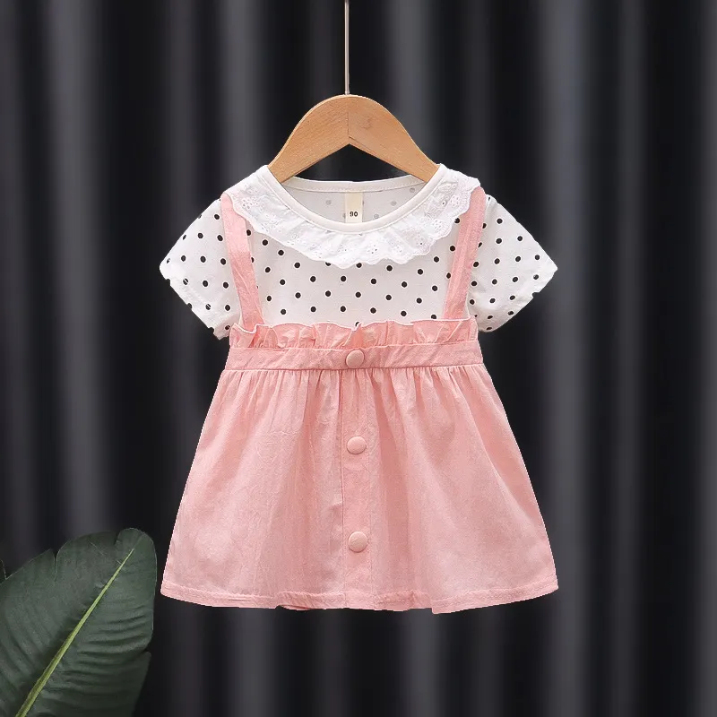 Summer Kid Girl Dress Lace Doll Kołnierz Księżniczka Ubranie Dzieci Ubranie dziewczynki kostium urodzinowy