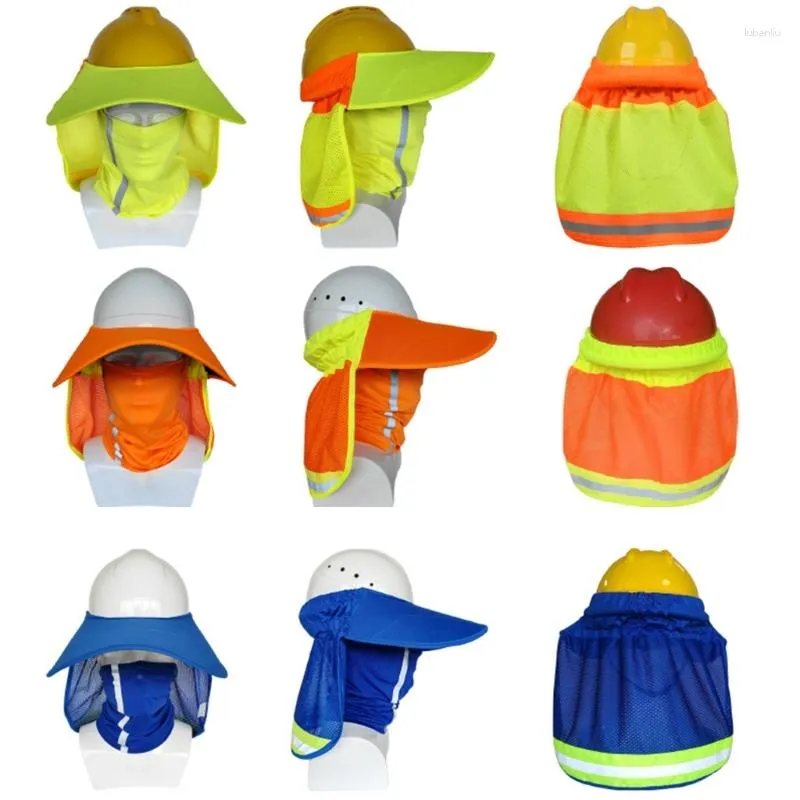 Wide Brim Hats Hard Sunshade With Reflective Strip Brimmed NeckProtection Mesh Shade For Safety Helmets HardHat Accessory