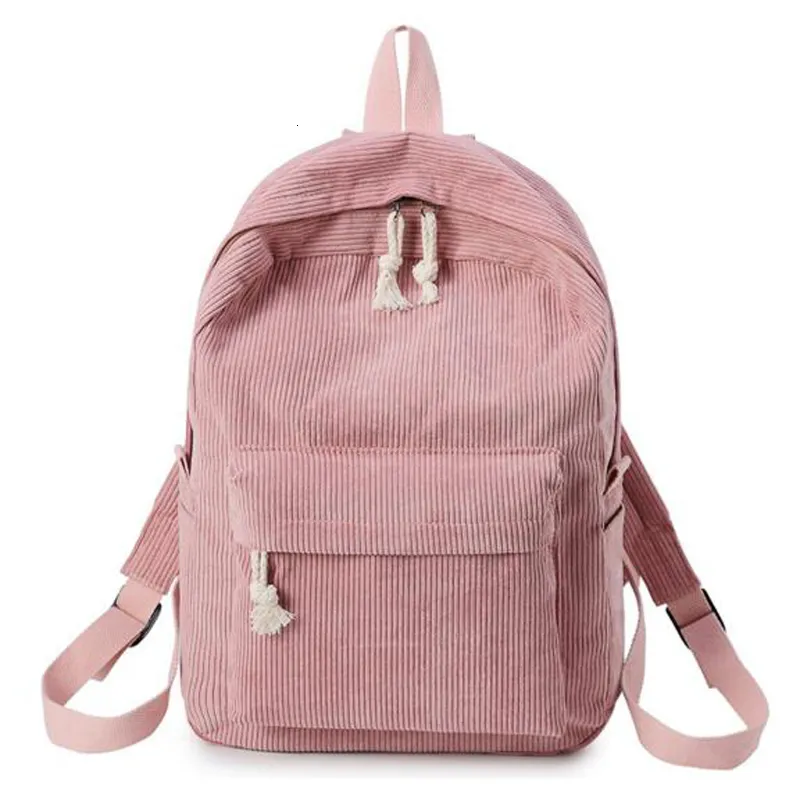 School Bags Women Backpack Corduroy Design Backpacks For Teenage Girls Bag Striped Rucksack Travel Soulder Mochila 230720