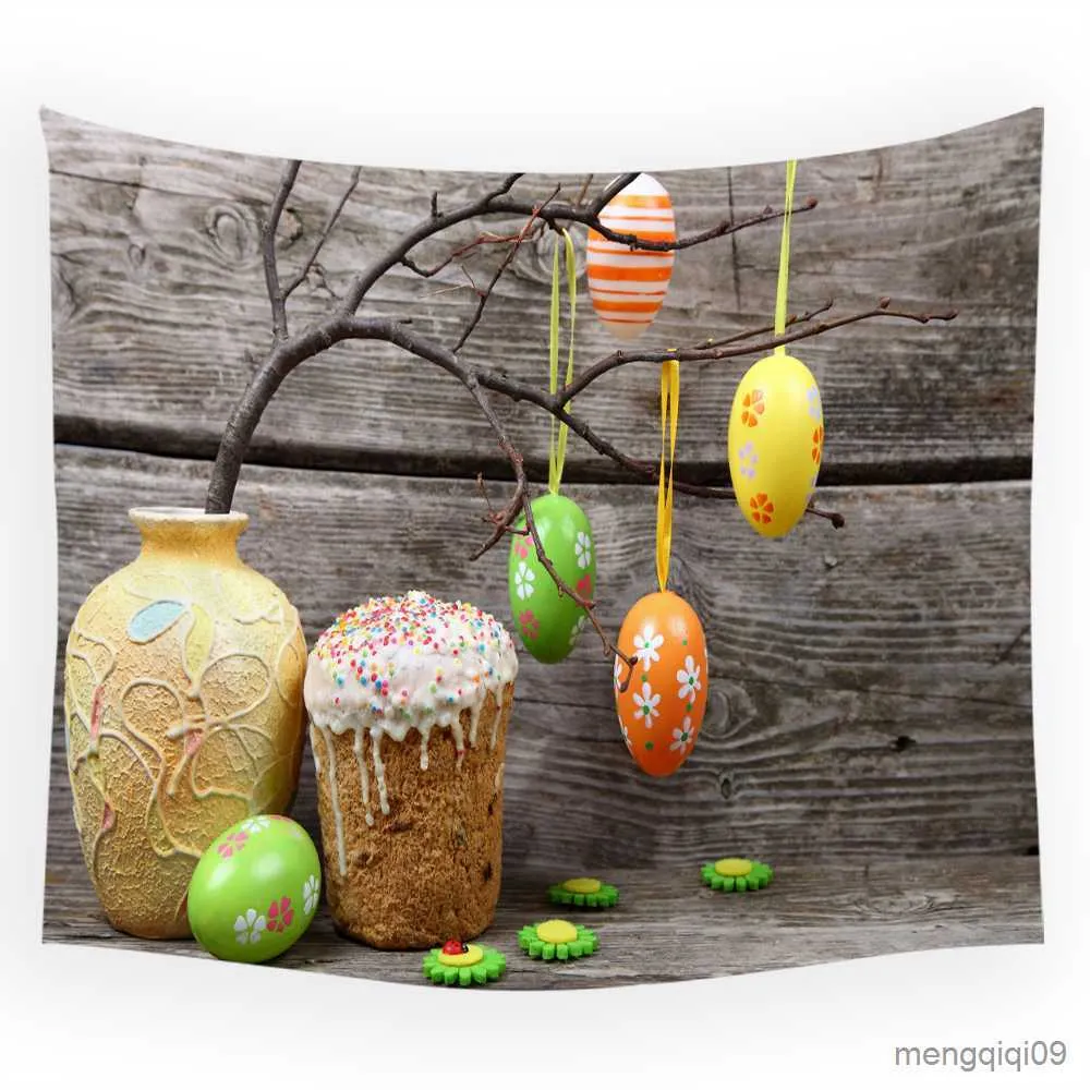 Carpets Colored Easter Egg Print Home Decoration Wall Hanging Tapestry Fabric Carpet Bedroom Wall Hanging Tapestry R230720