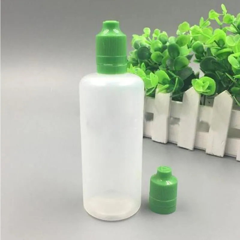 500pcs 120 ml bouteilles eliquides Plastique compte-gout translucide PE vide E Juice bouteille colorée Bouchons de sabot