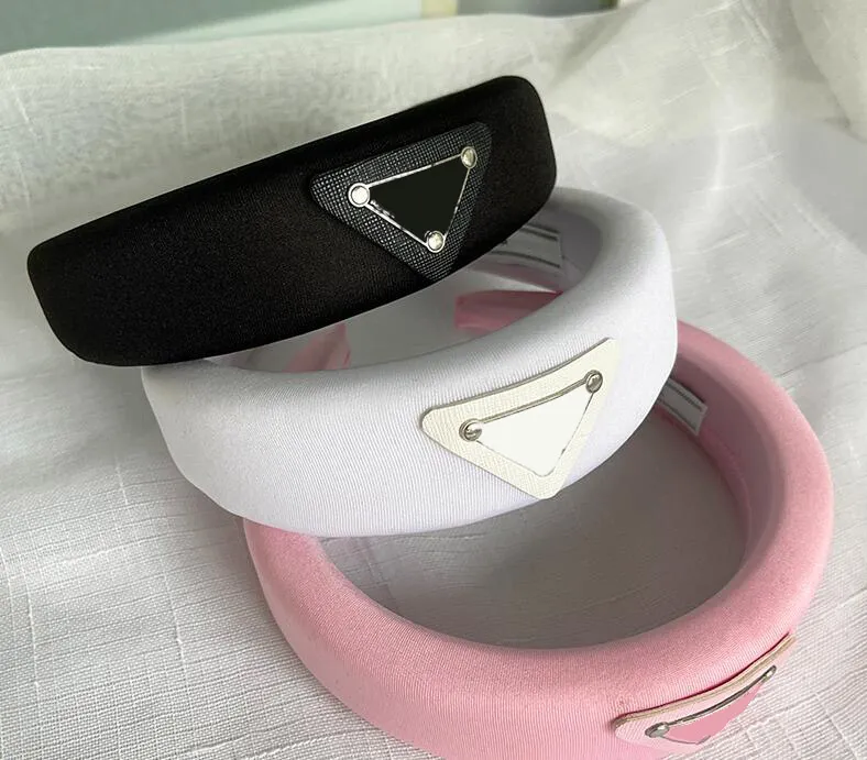 Fashion Famouse Brand Triangle Letter Headband Candy Color Women Girl Letter Hairband With Stamp Hair Accessories High Quality Cotton HairBands Gift