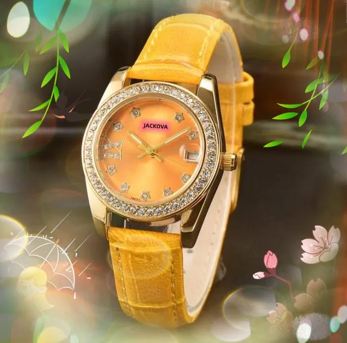 Słynny mały deska designerski zegarek luksusowy moda krystaliczne diamenty kobiety zegar kwarc ruch skórzany gwiazda pszczoły pierścień Rose Gold Case Prezenty na rękę