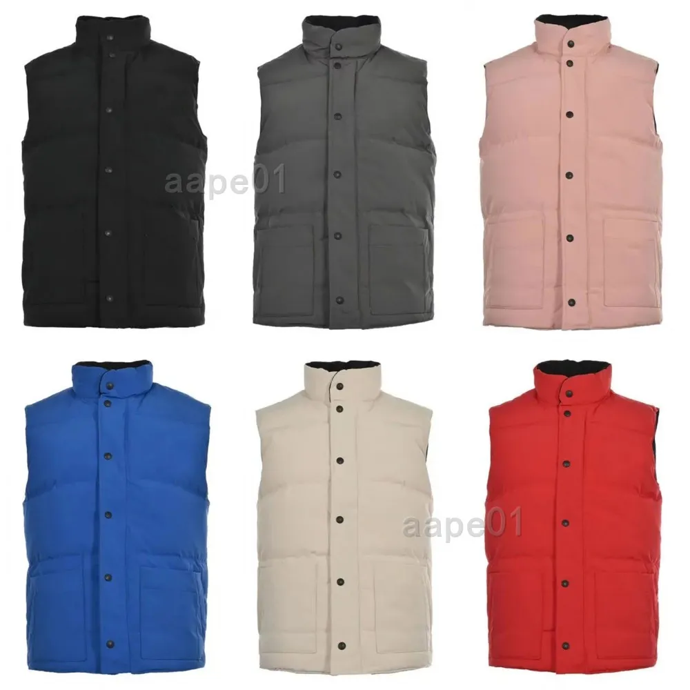 Puffer Daunenjacke Hip Hop Herren Parkas Einfarbige Weste Männer Frauen Ärmelloser Wintermantel Größe S-2XL_voghion.com