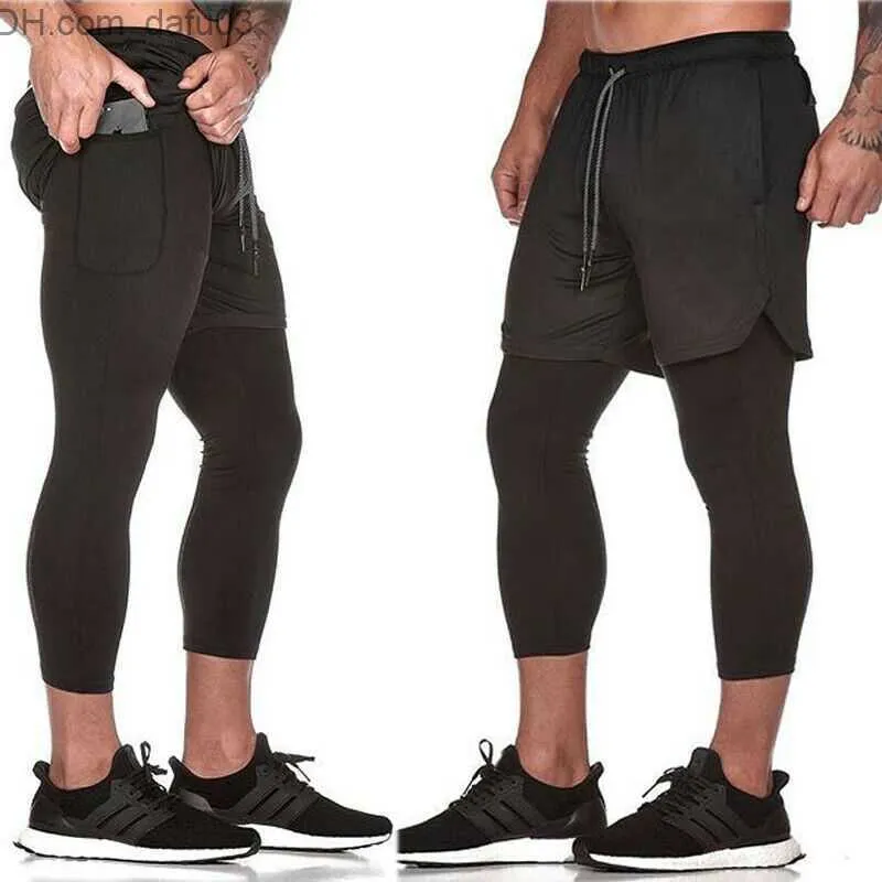 Pantaloni da uomo Nuovi pantaloni da uomo stile Sport atletici Fodera Pantaloncini estivi Fitness Palestra Pantaloni da jogging Solid Skinny con tasca Z230720