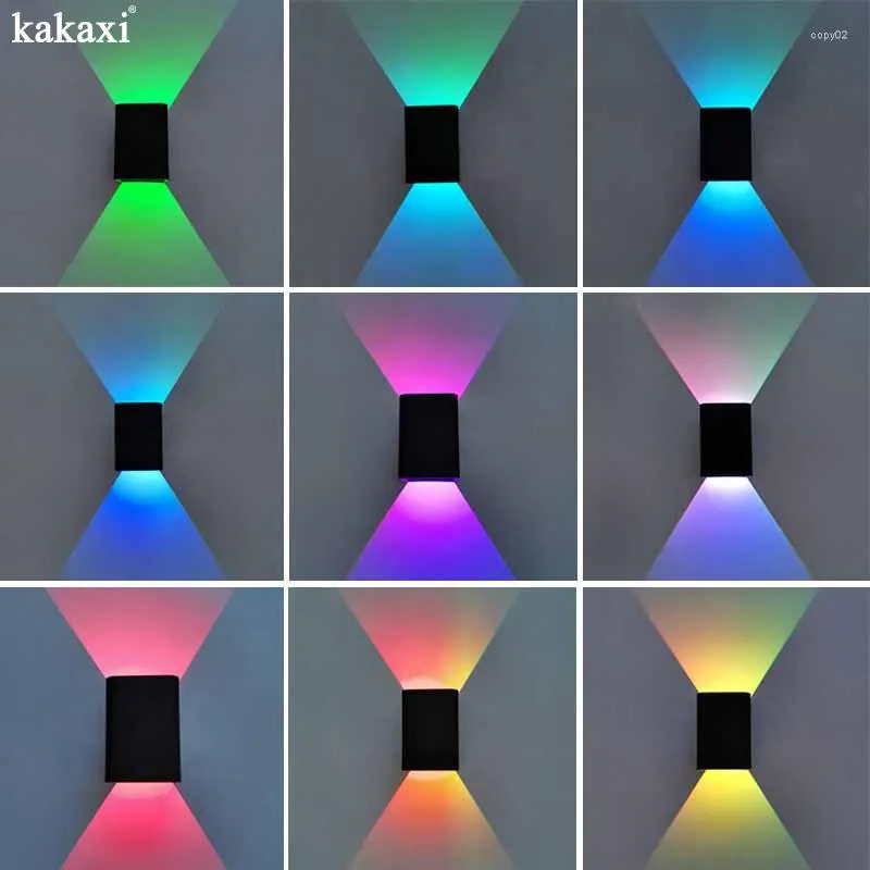 Lampa ścienna zdalne sterowanie w celu regulacji rgb salonu schodowe lekkie lampy dekoracyjne LED KTV impreza LED