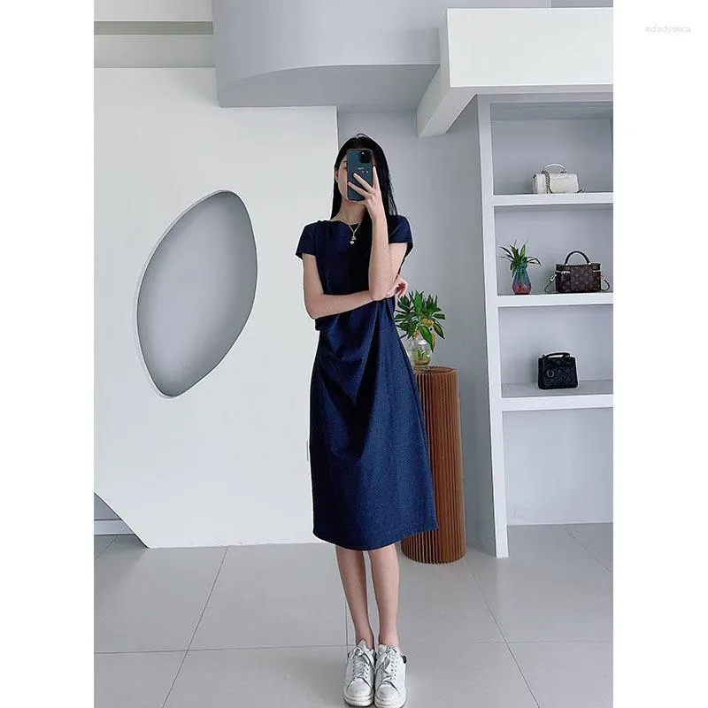 Casual Dresses Fashion Versatile Front Waist Pleated Sleeveless Dress 2023 Women Summer Sexy