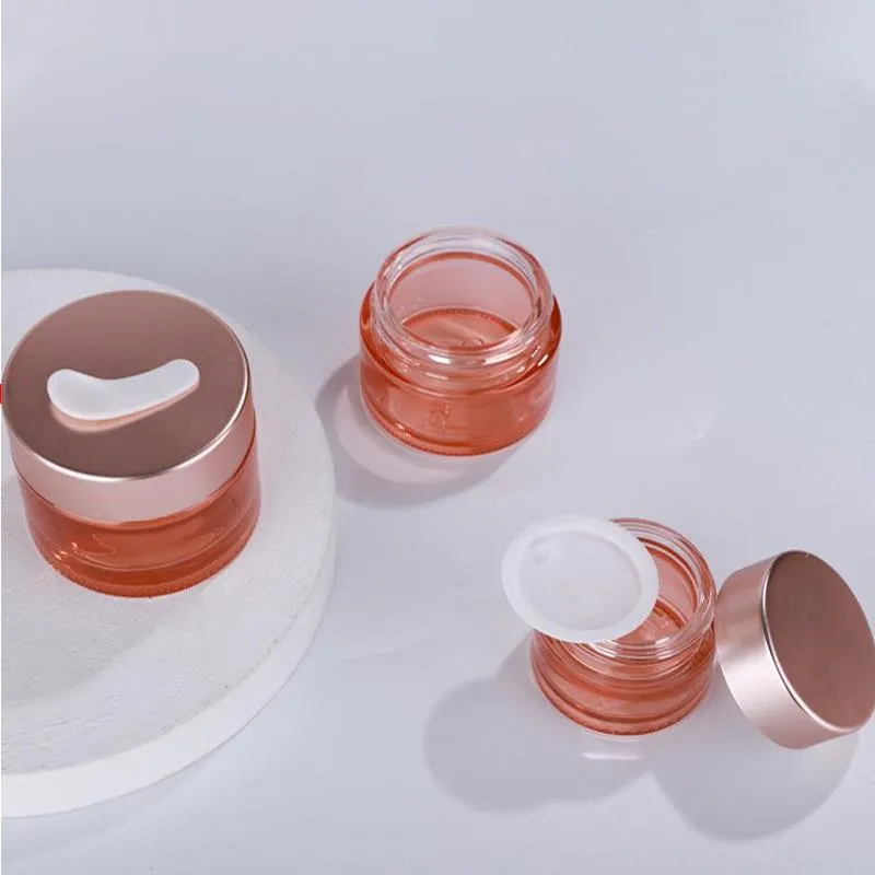Pink 5G 10G 15G 20G 30G 50G 60G 100G Glass Cream Jar Facial Cream Packaging Container HCWJO