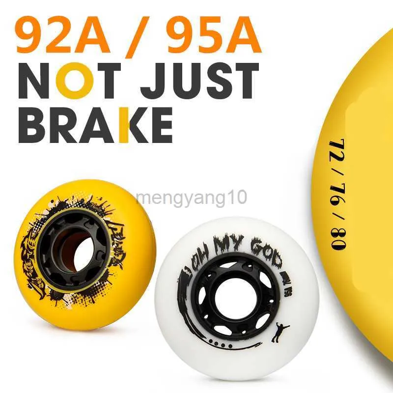Inline Roller Skates Super Hardest Slide Skating Wheel Papaya White 95A