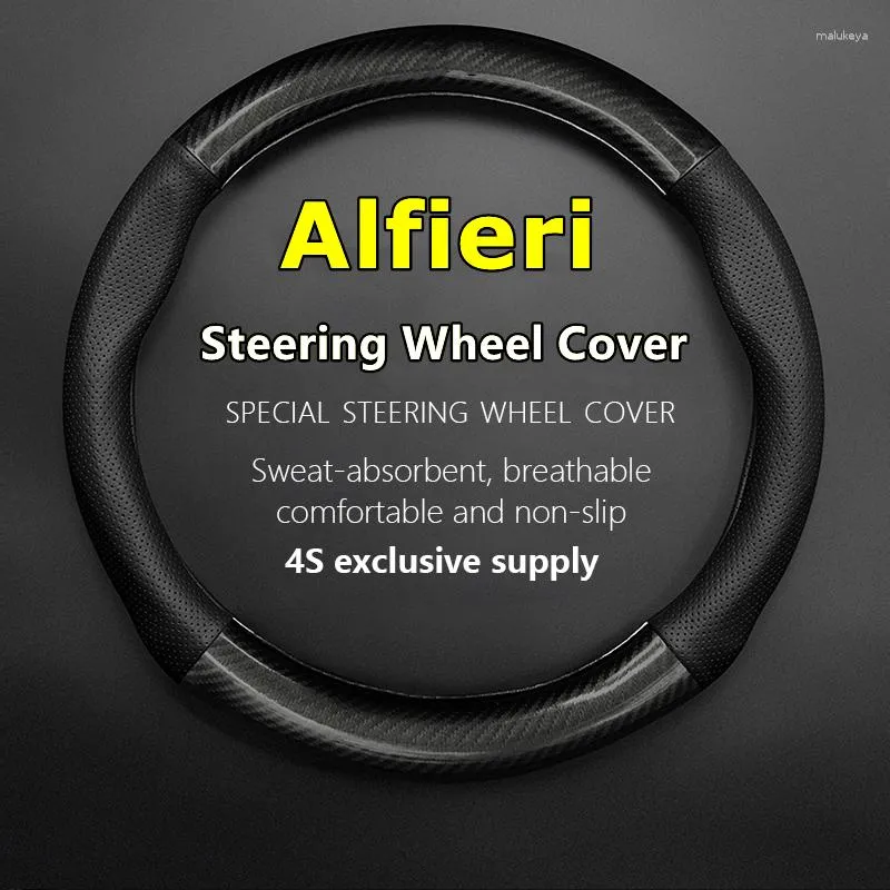 Steering Wheel Covers No Smell Thin For Alfieri Cover Genuine Leather Carbon Fiber 2013 2014 2023