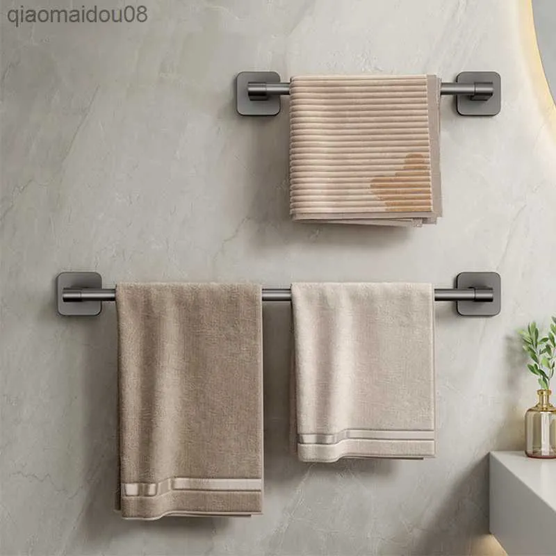 Porta di asciugamano autoadesiva senza perforazione in alluminio Accessori per abbigliamento da bagno Accessori per il bagno L230704