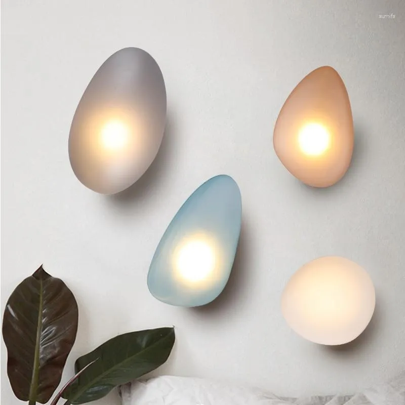 Wall Lamp Nordic LED Lamps Modern Glass Pebble Light Living Room Designer Bedroom Bedside Decor Lighting Luminaria