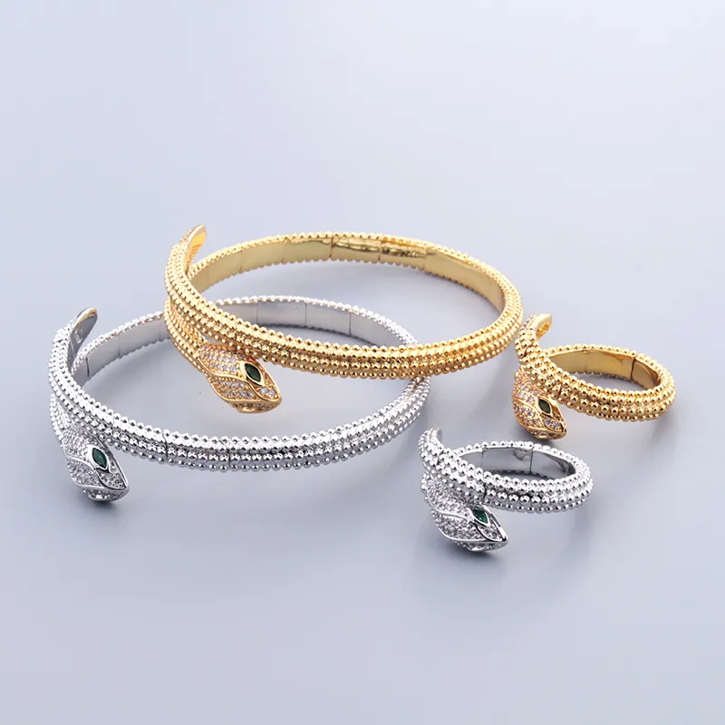 new 18K gold snake silver bangle bracelets for women set ring men luxury tennis Fashion unisex jewelry designer Women jewlery party gift Accessories Wedding cool