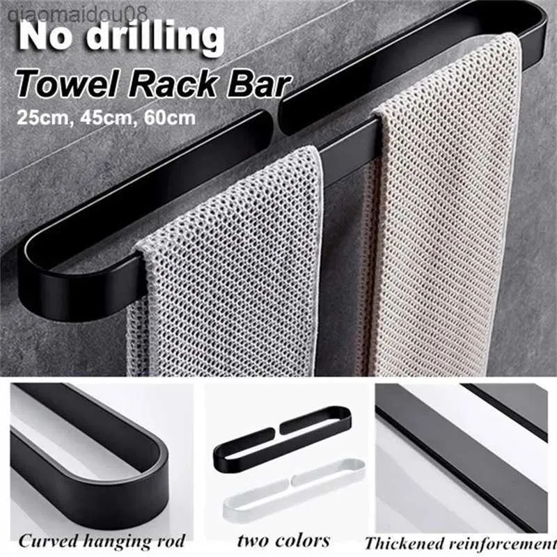 25 kg ingen borrutrymme aluminium väggmonterad handduk rack badrum handdukar hållare hängande handduk arrangör badrumstillbehör set l230704