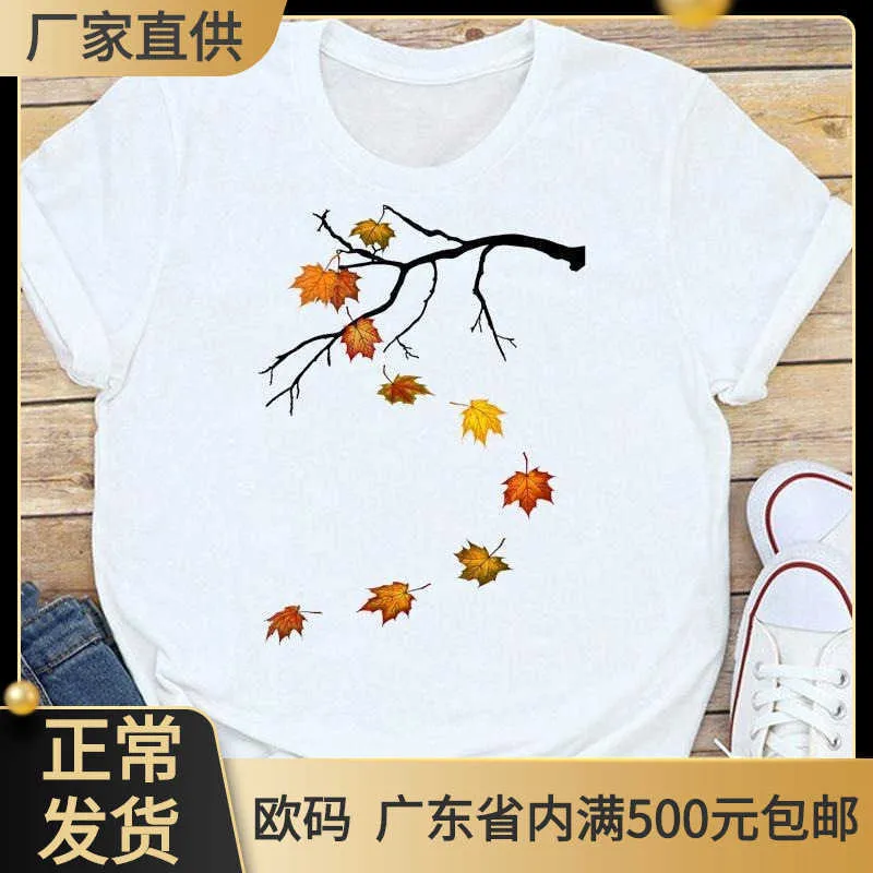 2021 Love Style Herfst Women's Halloween Thanksgiving Dames Cartoon Top T-shirt