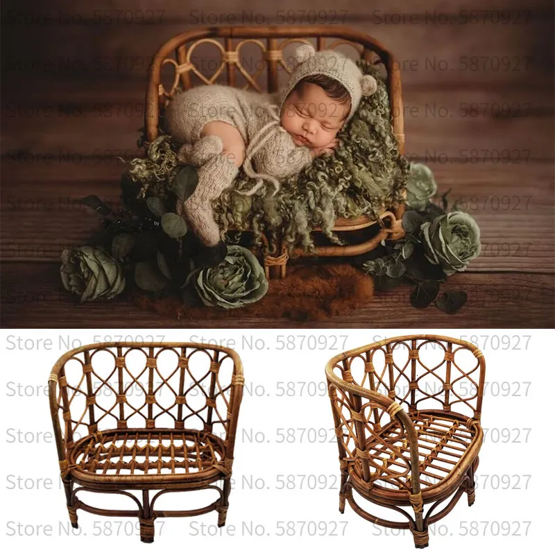 Herinneringen Handgemaakte Baby Bamboe Bench geboren Pography Props Houten Bed Baby Poses Baby Pography Prop Studio Achtergrond Props 230720