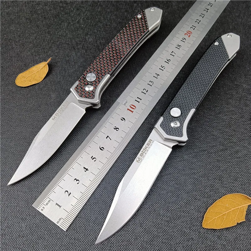 Boker 440 Automatic Fast Opening Folding Pocket Knife D2 Blade G10 Handle EDC Tactical Knife Survival Self Defense Rescue Camping Tool