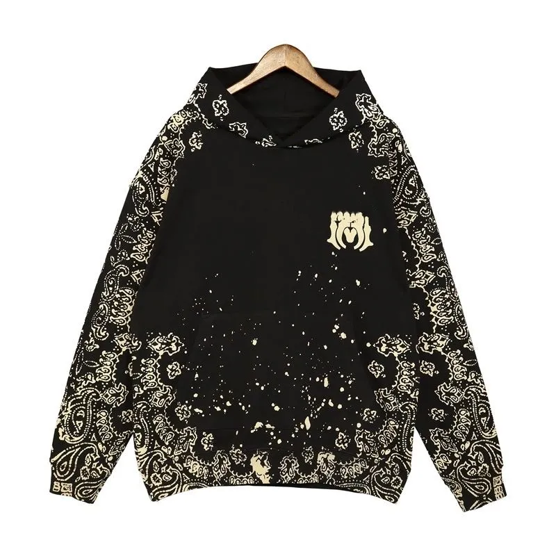 Sweatshirts Mens Designer pullover High quality fashion woemen HOODIE black BANDANA printing embroidery letter long sleeve Street hip-hop hooded