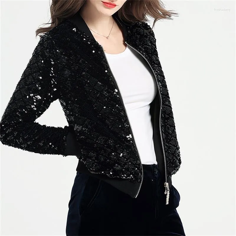 Damenjacken Harajuku Jacke Frauen Bomber Lose Bf Stil Mantel Baseball Outwear Glitter Trainingsanzug Windjacke Casual Koreanische Kleidung