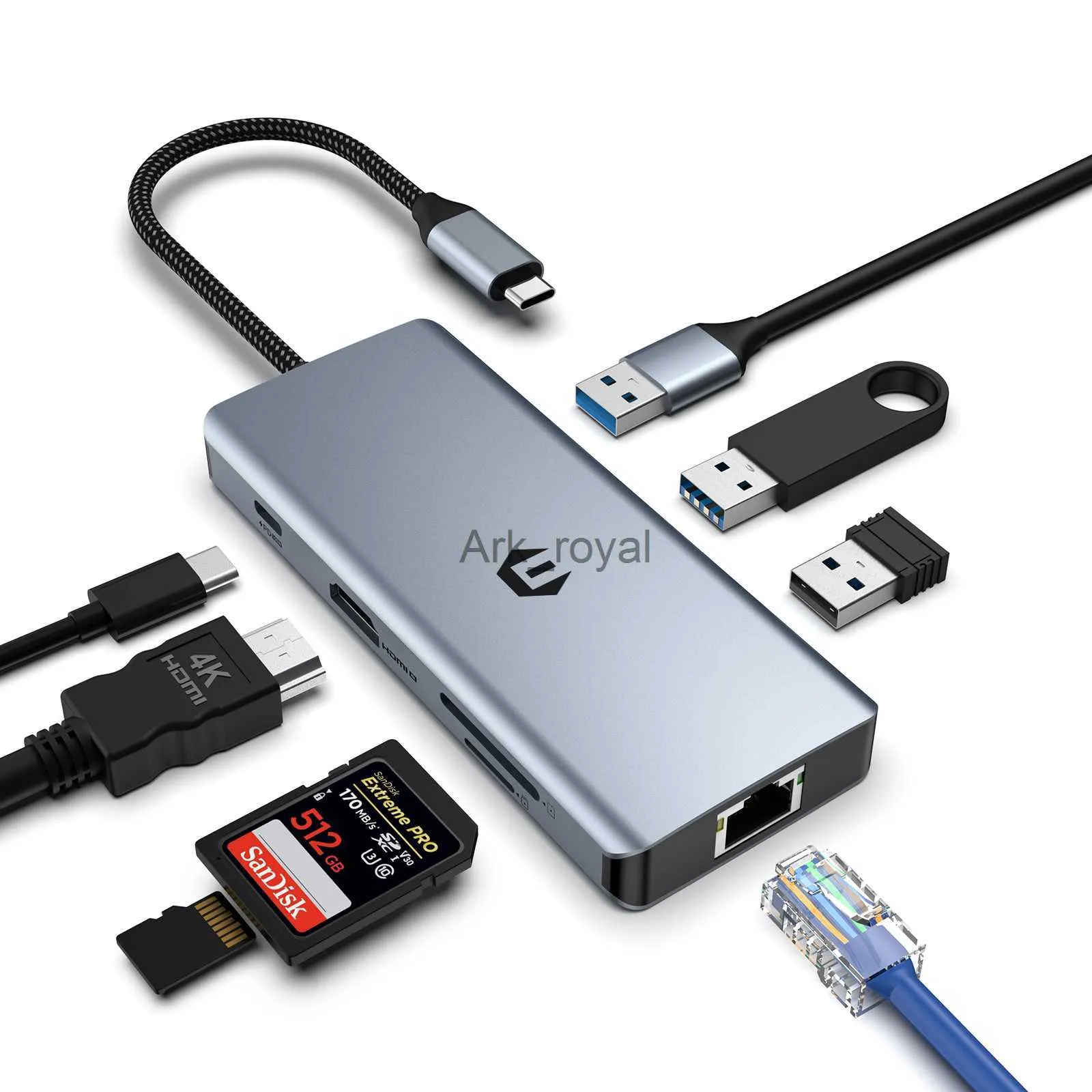 Accessoires Pour Cartes Dextension Hub USB C Adaptateur USB C 8 En