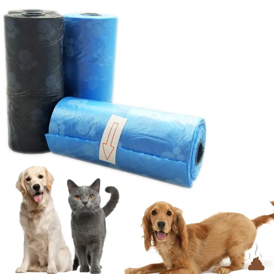 15 Pcs Pratique Pet Chien Déchets Merde Sac Distributeur Poubelle Ordures Chat Doggy Poo Collection Bags236Z