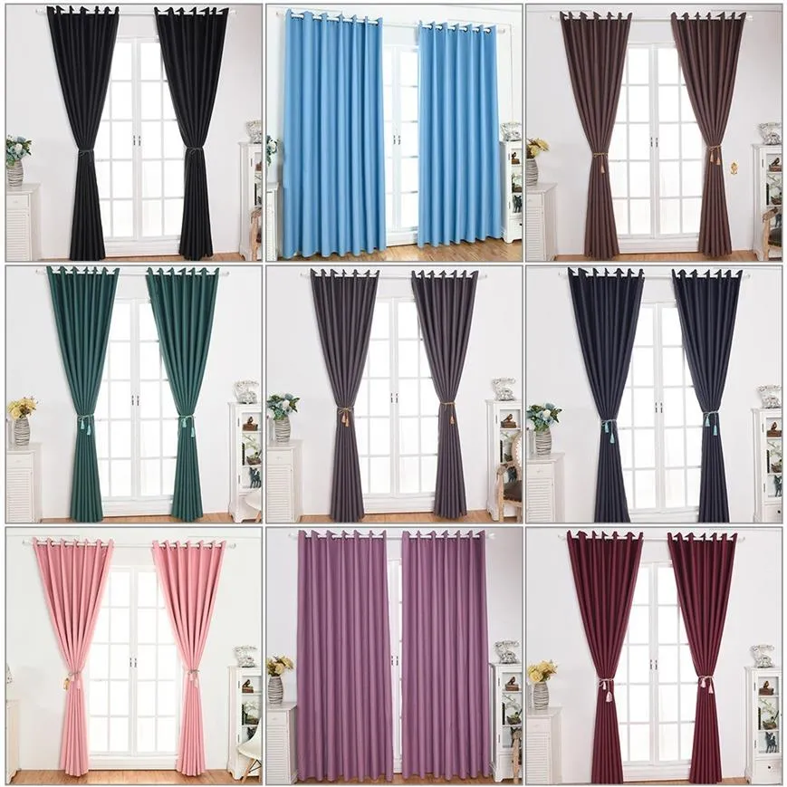 Cortinas blackout modernas para sala de estar cortinas de quarto para cortinas de tratamento de janela sólidas cortinas blackout acabadas2438