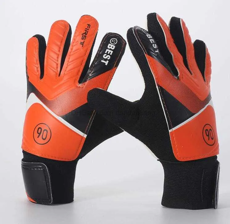 Kids Adults Latex Football Goalkeeper Gloves Thickened Football Professional Protection Teenager Goalkeeper Soccer Goalie Gloves Red Size 8 - View #2
