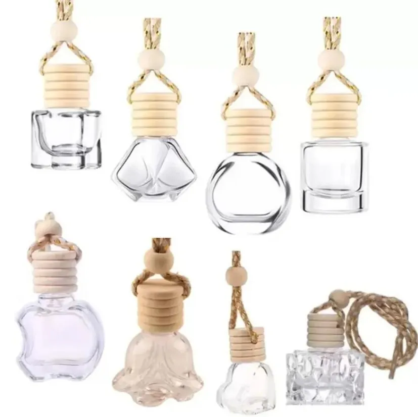 Auto Parfumflesje Diffusers Hanger Ornament Luchtverfrisser voor Essentiële Oliën Geur Lege Glazen Flessen Thuis FY4419 JY21