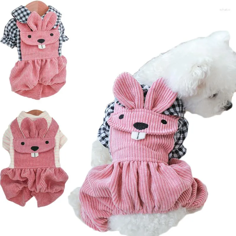 Hundkläder Corduroy Jumpsuit Coat Pet Clothes Winter Tracksuit Pants Plaid Skjorta för små medelstora hundar Dachshund Puppy Cat Overalls