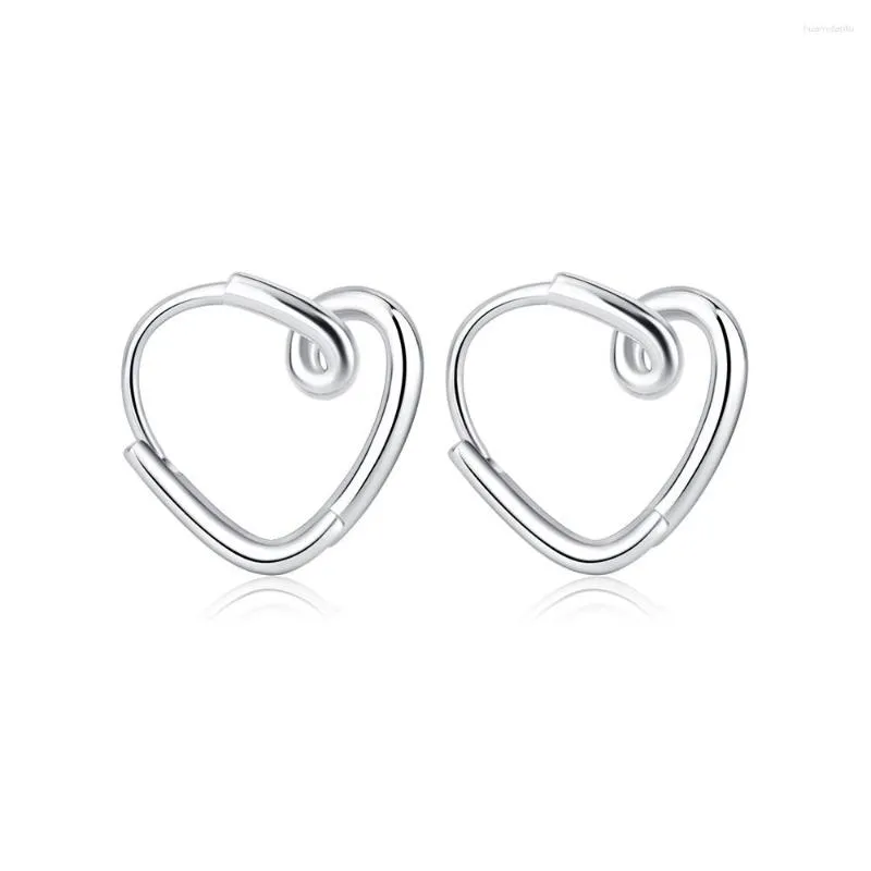 Orecchini a cerchio Fashion Heart For Girls Regalo di compleanno Trendy Sterling 925 Silver Temperament Lady Summer Ear Accessories