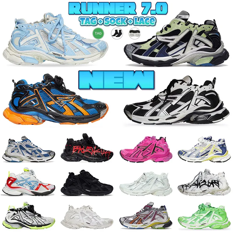 2023 Casual Shoes Trainers Deconstruction Sneakers Sneakers Runner 7.0 New Graffiti Black Sansmit Sense Black White Pink Blue Jogging Handing Designers