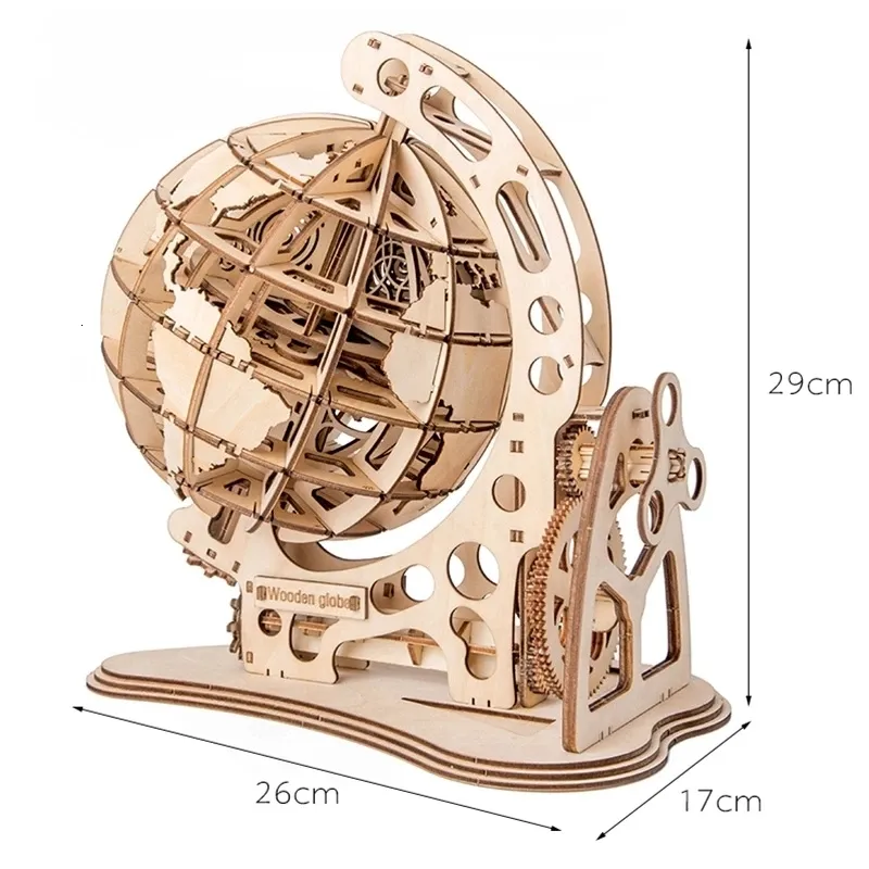 Blocks Wooden Jigsaw Puzzle 3D DIY Mechanical Drive Model Gear Rotary Assembly Home Office Decoration Toy PZ415 230721