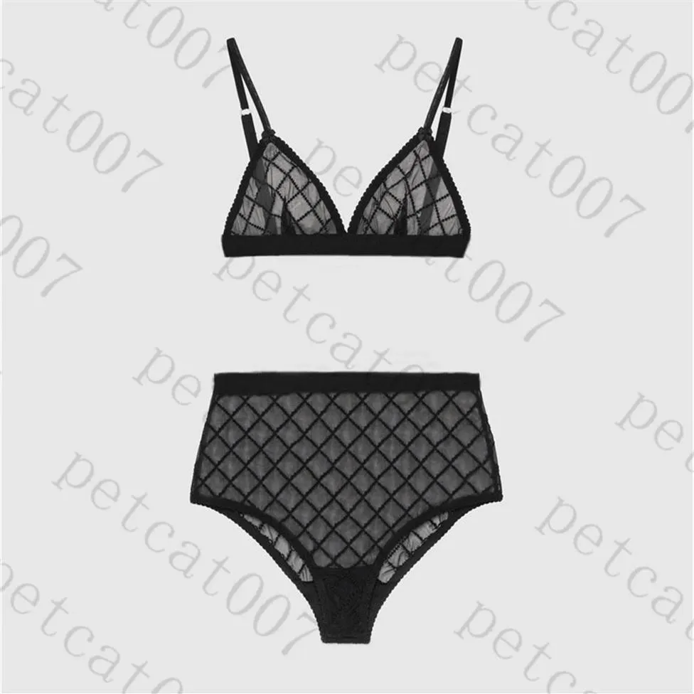 Lace Embroidery Women Bra Set High Waist Womens Underwear Bikini See Through Ladies Lingerie Swimwear284g