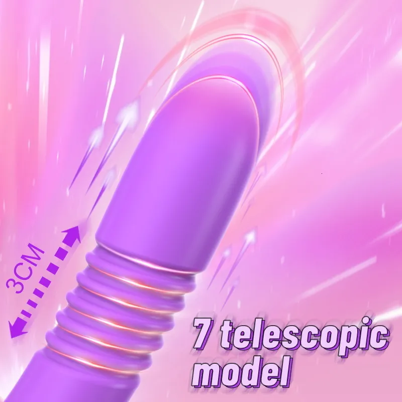 Vibromasseurs Gode vibrateur pour jouets sexuels anaux féminins rétractable rotatif massage du point G stimulation clitoridienne_voghion.com