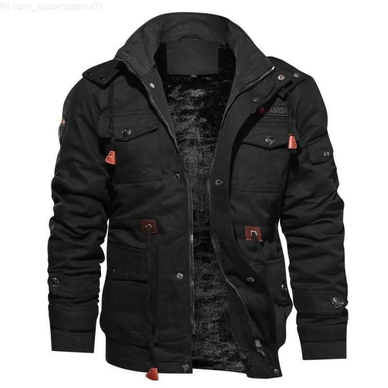 New Military Thick Warm Man Jacket Winter Parkas Casual Cotton Padded  Jacket male Multi-Pocket Fur