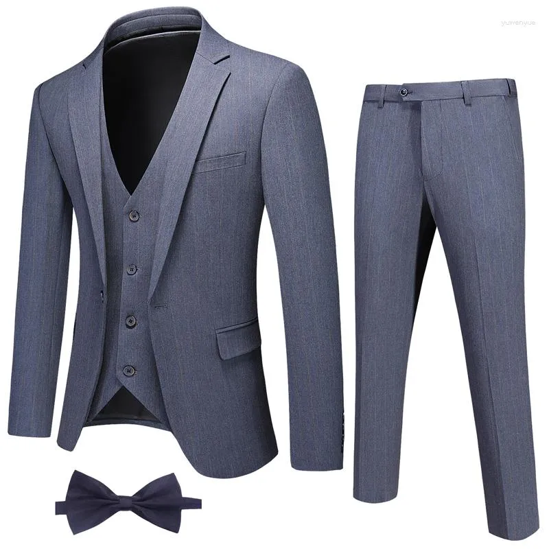 Ternos masculinos (jaqueta calça veterinária) vestido formal noivo homem terno requintado conjunto de escritório capina fino blazer masculino fino 3 peças S-4XL