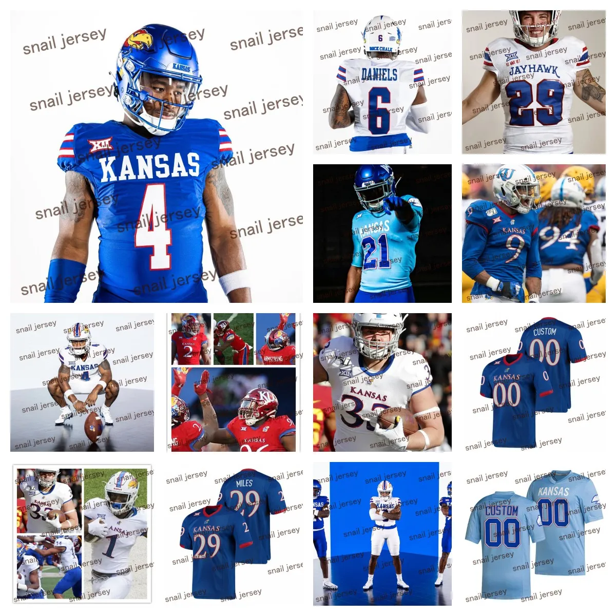 2023 NCAA Custom Новая Форма Для Канзаса Jayhawks Football #55 Armaj Reed  Adams #34 Алекс Райч #25 Калеб Перди #67 Доминик Пуни #34 Оуэн Пейпергердес  От 1 738 руб. | DHgate