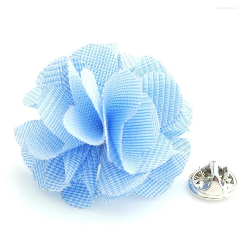 Brosches YHLF-057 Fashion Handmade Lapel Flower Camellia Boutonniere Pin For Suit Fabric Pins