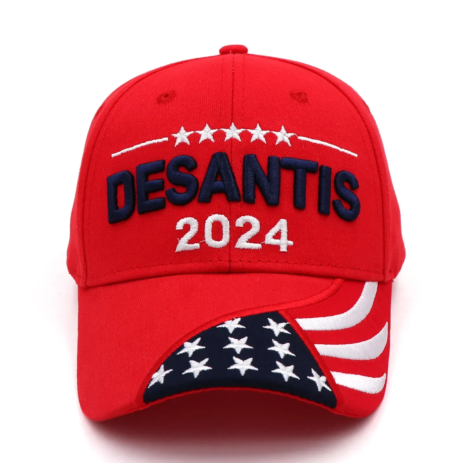 New DESANTIS 2024 Cap USA Flag Baseball Caps Snapback President Hat 3D Embroidery