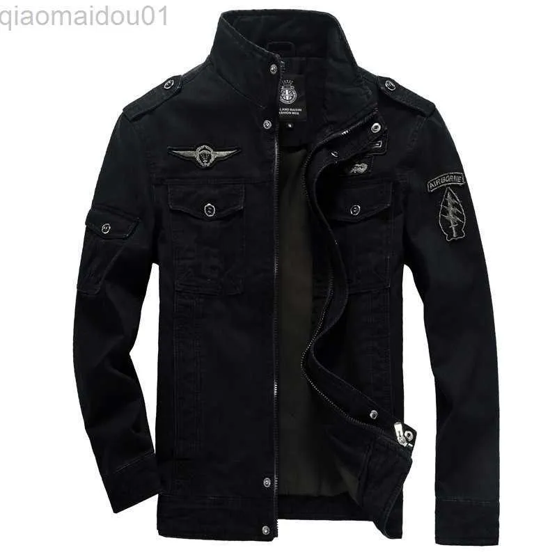 Jaquetas masculinas jaquetas militares masculinas primavera outono casacos de carga jaquetas bomber de boa qualidade novos casacos de algodão masculinos finos tamanho 5XL L230721