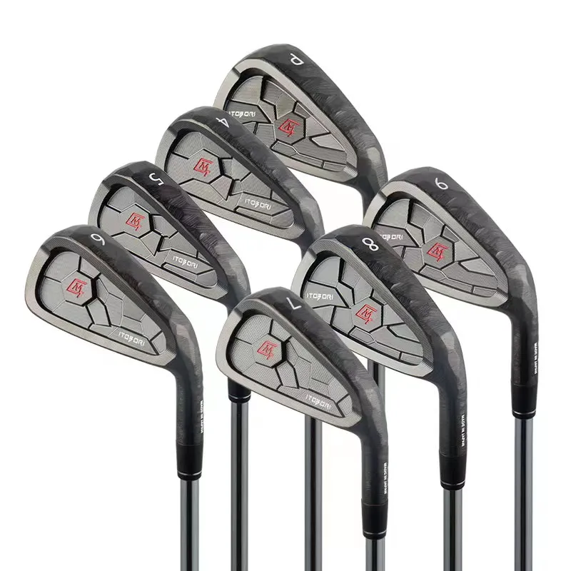 Black Golf Clubs Irons 7st Män till högerhänt järnuppsättning R/S flexstål eller grafitaxlar