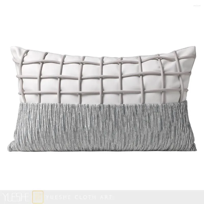 Almohada moderna y simple gris cuerda de cuero grueso tejido Villa modelo habitación cintura sofá de estar