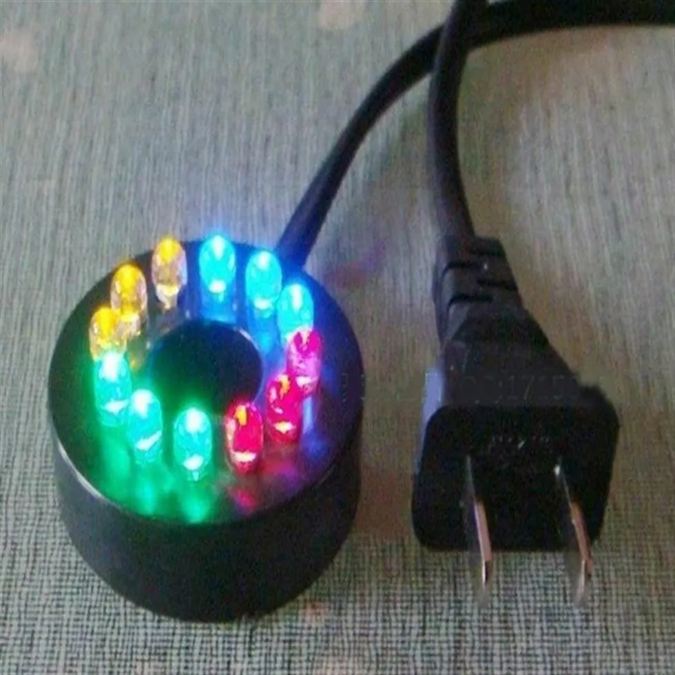 12 LEDs 0 6 polegadas Diâmetro RGBY Mudança de cor anel de fonte submersa bomba de água Fonte de iluminação Iluminação aquário258a