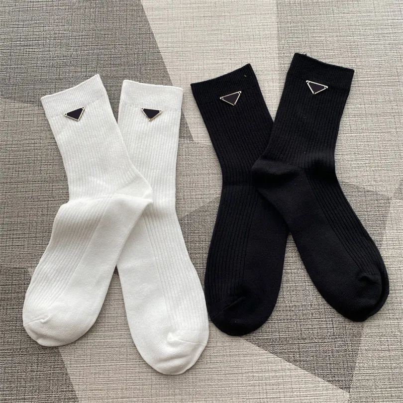 Women black white knit socks ankle length fashion sock luxury designer autumn classic wool blend woman accessory