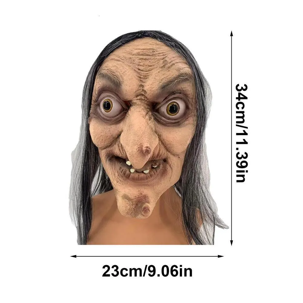 Bristol Novelty Unisex Adult Halloween Witch Latex Mask With Hair And Hat - View #9